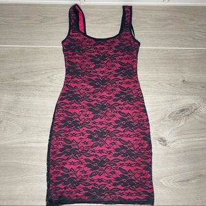 Lily Rose Hot Pink Floral Print Dress